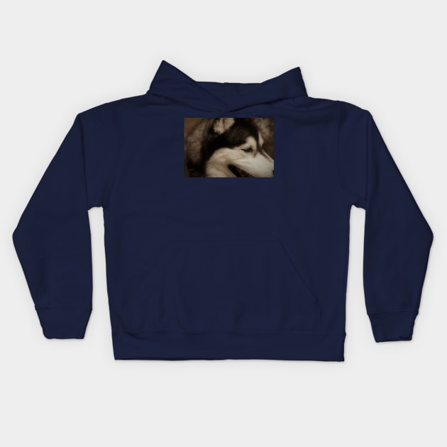 Dog husky Kids Hoodie by notregme